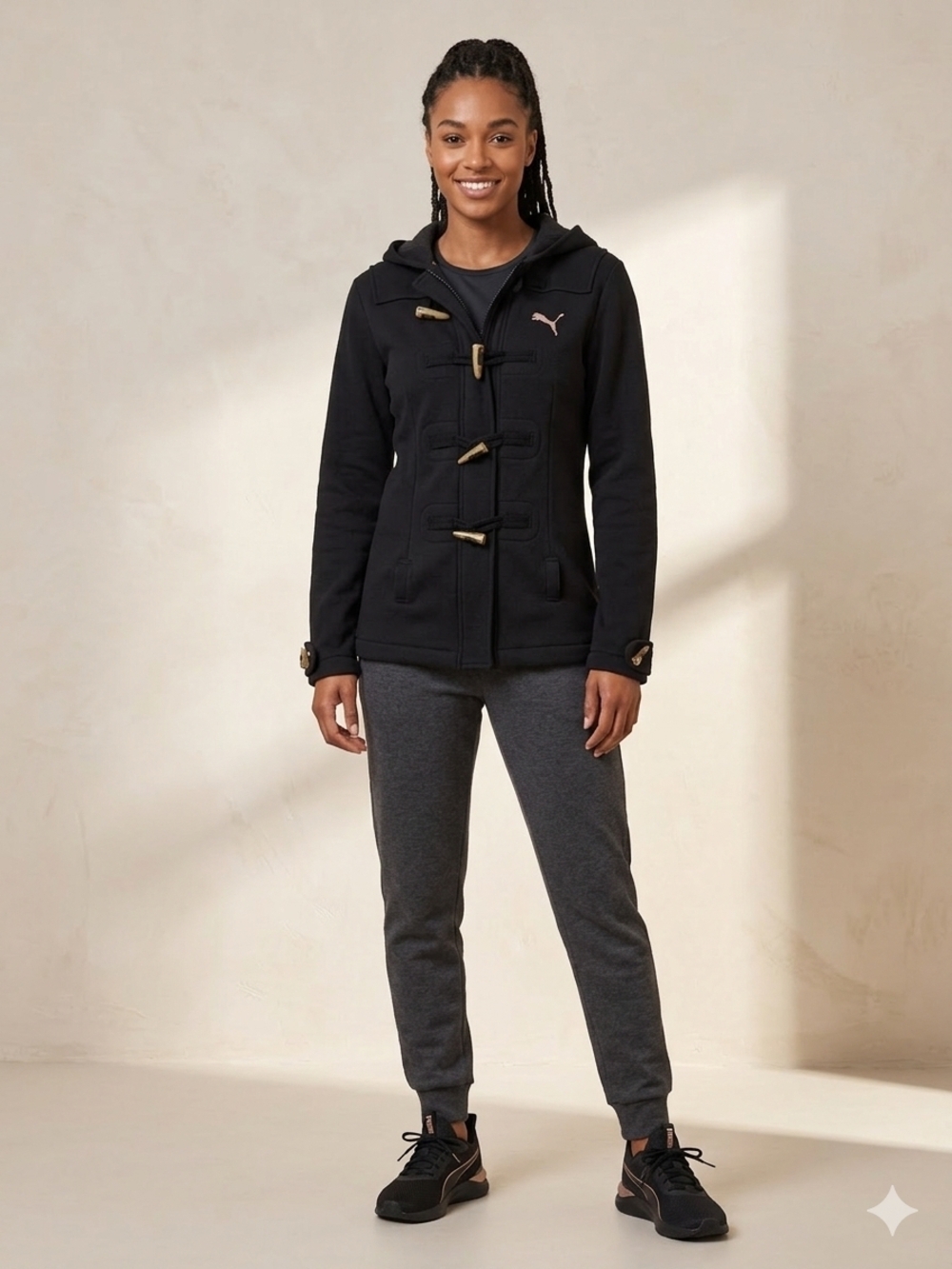 Puma Black Jacket with Tan Toggle Accents